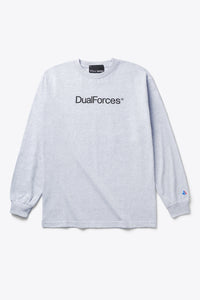 White Long-sleeved t-shirt is printed with our DualForces team logo on front and DualForces mark on the sleeve.  Printed Team Logo   Woven Brand Label   Made in USA 